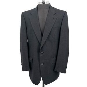 Burberry Black Wool Blazer Jacket Saks 5th‎ Avenue Size 40R Office Sophisticated